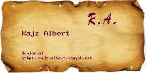 Rajz Albert névjegykártya