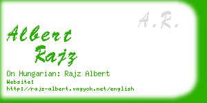 albert rajz business card